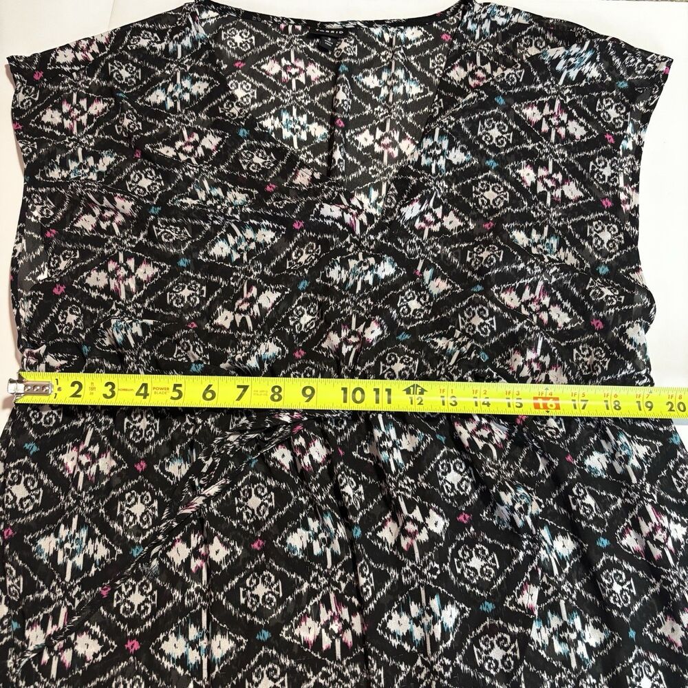 Torrid Ikat Chiffon Multicolored Geometric Print Sheer Dress Women's Size 3 3X - Picture 7 of 9